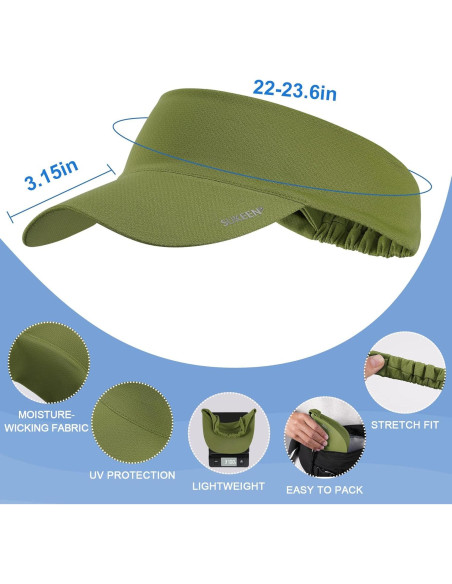 Visera Enfriadora Sukeen UV Talla Única para Mujeres - Verde Militar Visera Enfriadora Sukeen UV Talla Única para Mujeres - Verde Militar