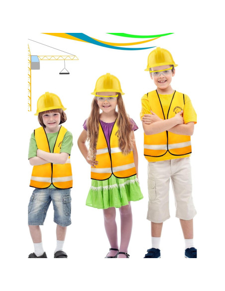 16 Piezas Disfraz de Chaleco Juego de Roles Niños Bombero Policía 16 Piezas Disfraz de Chaleco Juego de Roles Niños Bombero Policía