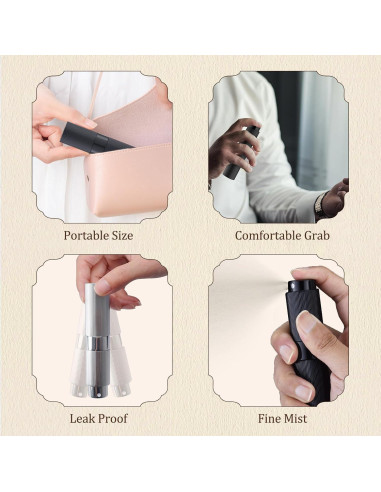 Atomizador de Perfume Recargable LISAPACK 8ml Negro
