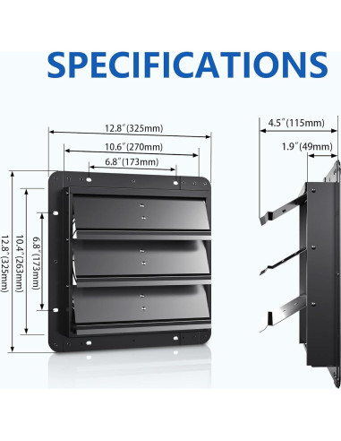 Rejilla de Ventilación Automática FICBXRA 10" Galvanizada