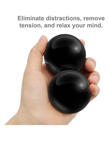 Bolas de Baoding Coolrunner de Mármol Negro 5cm - 2 Piezas Bolas de Baoding Coolrunner de Mármol Negro 5cm - 2 Piezas