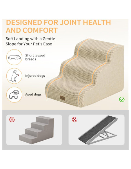 Escalera para Perros Made4Pets 3 Pasos Antideslizante Beige Escalera para Perros Made4Pets 3 Pasos Antideslizante Beige
