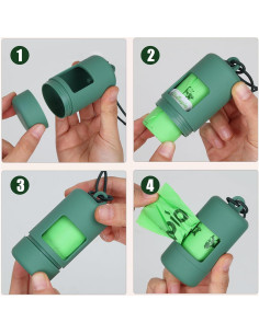 Dispensador de bolsas de excremento EcoTopia con 15 bolsas 2