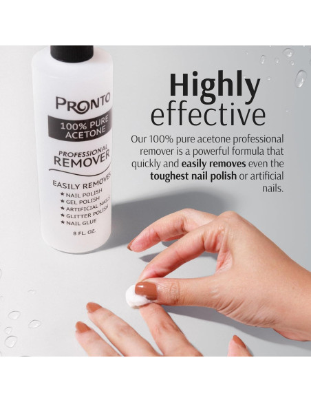 Removedor de Esmalte de Uñas Pronto Acetona Pura 236.6 ml Removedor de Esmalte de Uñas Pronto Acetona Pura 236.6 ml