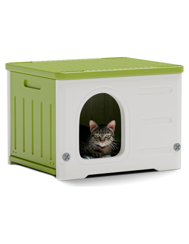 Casa para Gatos TSEHOOHOO Plástico Apilable Verde 55.9x18x43.2cm