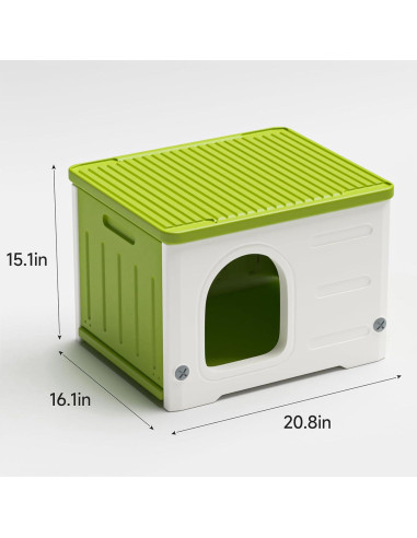 Casa para Gatos TSEHOOHOO Plástico Apilable Verde 55.9x18x43.2cm
