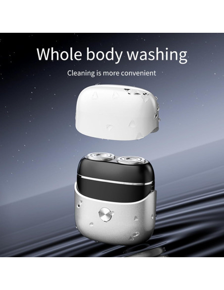 Mini Afeitadora Eléctrica Portátil LAIKME Gris - Doble Cabezal IPX7 Mini Afeitadora Eléctrica Portátil LAIKME Gris - Doble Cabezal IPX7