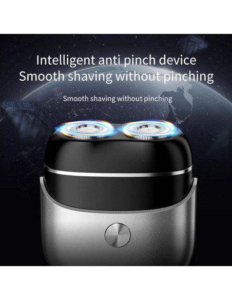 Mini Afeitadora Eléctrica Portátil LAIKME Gris - Doble Cabezal IPX7 Mini Afeitadora Eléctrica Portátil LAIKME Gris - Doble Cabezal IPX7