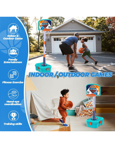 Aro de Baloncesto 4 en 1 ToyUnited Ajustable 64-131 cm Aro de Baloncesto 4 en 1 ToyUnited Ajustable 64-131 cm