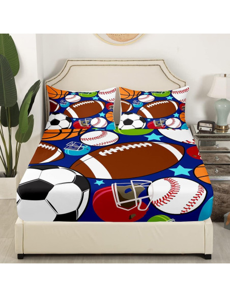 Conjunto de Sábanas Individual Feelyou Deportes 3 Piezas Conjunto de Sábanas Individual Feelyou Deportes 3 Piezas