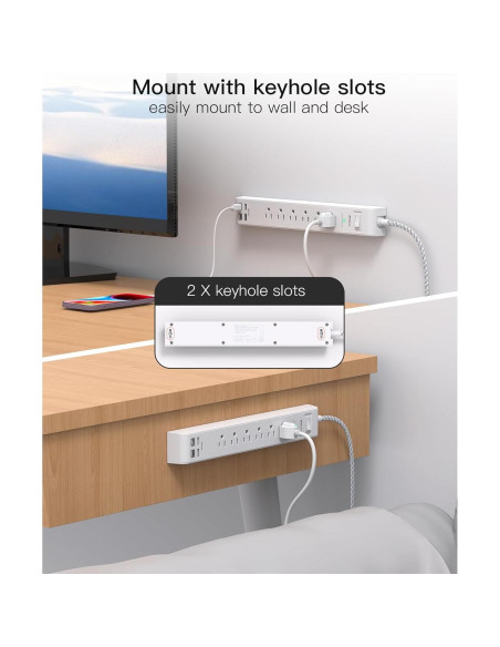 Regleta de Energía Mifaso 1.5m con 6 Salidas y 4 USB Regleta de Energía Mifaso 1.5m con 6 Salidas y 4 USB