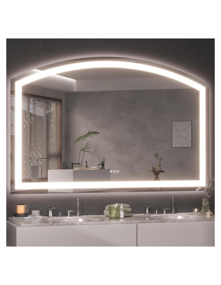 Espejo de Baño LED Hasipu 140x91 cm con Sensor Táctil y Anti-vaho Espejo de Baño LED Hasipu 140x91 cm con Sensor Táctil y Anti-vaho
