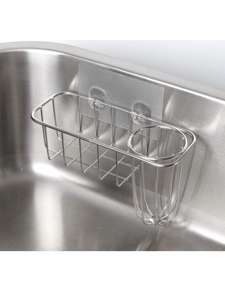 Soporte de Esponja HULISEN 3-en-1 Acero Inoxidable Plata Soporte de Esponja HULISEN 3-en-1 Acero Inoxidable Plata