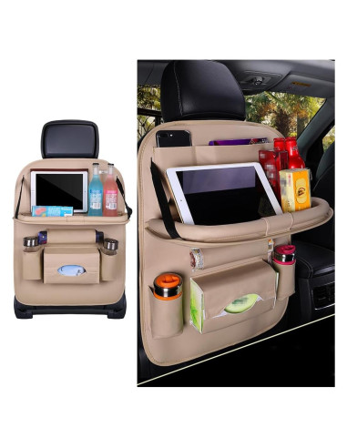 Organizador de Respaldo de Asiento de Coche Sandfren Beige