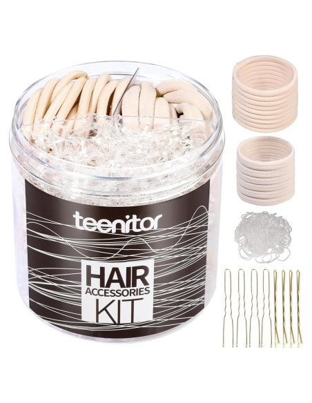 Kit de Accesorios para el Cabello Teenitor 600 Piezas Beige Kit de Accesorios para el Cabello Teenitor 600 Piezas Beige