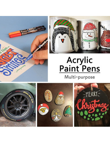 Marcadores de Pintura Acrílica Negra Overseas 0.7mm Punta Fina