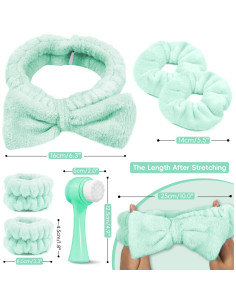 Conjunto Cepillo Limpiador Facial 2 en 1 con Banda Azul 2