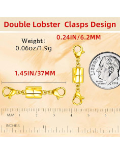 Cierres Magnéticos Doble Langosta Qulltk 12Pcs Oro 14K 2