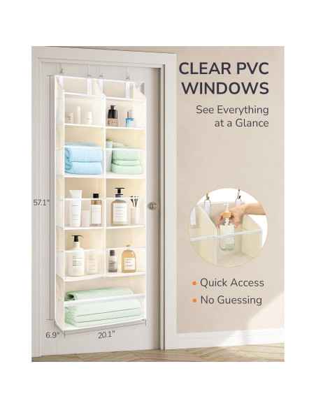 Organizador Colgante ULG Beige 5 Niveles 20 Bolsillos 45 kg Organizador Colgante ULG Beige 5 Niveles 20 Bolsillos 45 kg