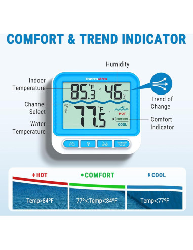 Termómetro Digital Flotante ThermoPro para Piscina 20 cm