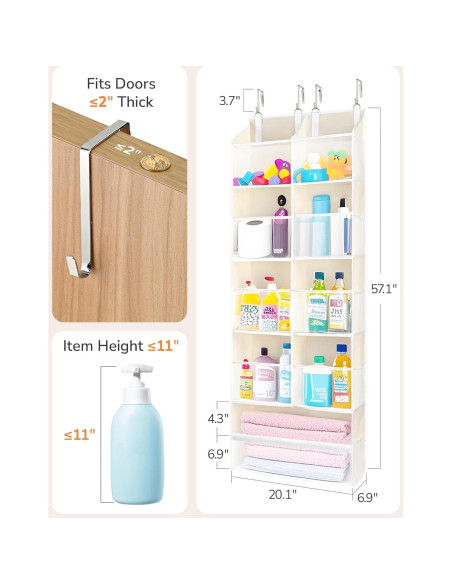 Organizador Colgante ULG Beige 5 Niveles 20 Bolsillos 45 kg Organizador Colgante ULG Beige 5 Niveles 20 Bolsillos 45 kg