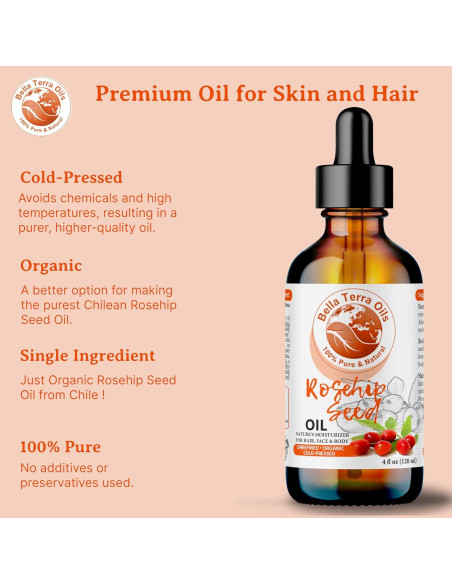 Aceite de Rosa Mosqueta Orgánico Bella Terra 59 ml Puro Hidratante Aceite de Rosa Mosqueta Orgánico Bella Terra 59 ml Puro Hidratante