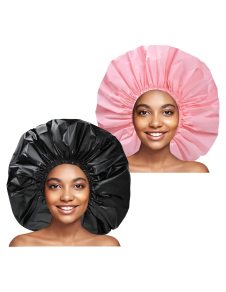 Gorros de Ducha Jumbo CHFONG 2 PCS Impermeables para Cabello Largo Gorros de Ducha Jumbo CHFONG 2 PCS Impermeables para Cabello Largo