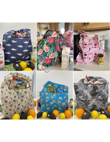 Bolsas Reutilizables de Nylon Plegables Grandes Allydrew Bolsas Reutilizables de Nylon Plegables Grandes Allydrew