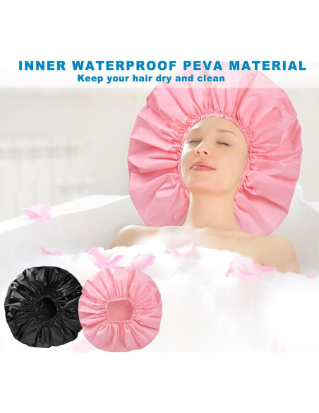 Gorros de Ducha Jumbo CHFONG 2 PCS Impermeables para Cabello Largo Gorros de Ducha Jumbo CHFONG 2 PCS Impermeables para Cabello Largo