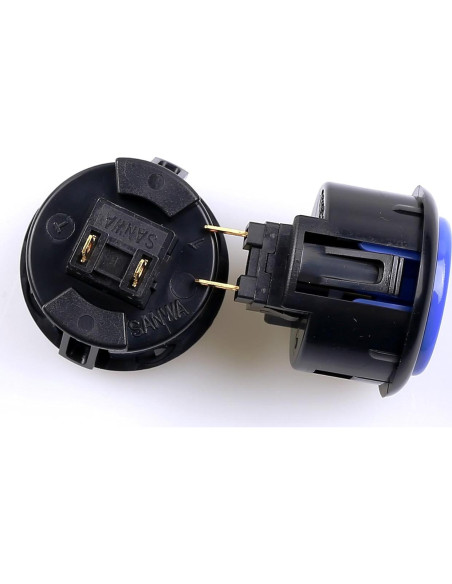 Botón Sanwa OBSF-30 Original 30mm Negro y Azul para Arcade Botón Sanwa OBSF-30 Original 30mm Negro y Azul para Arcade