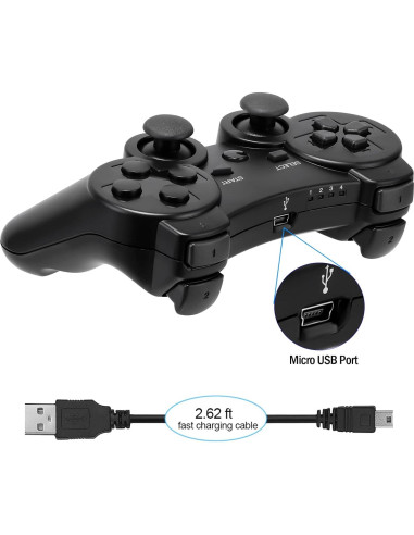 Controladores Inalámbricos PS3 Ceozon - Paquete de 2 con Cables