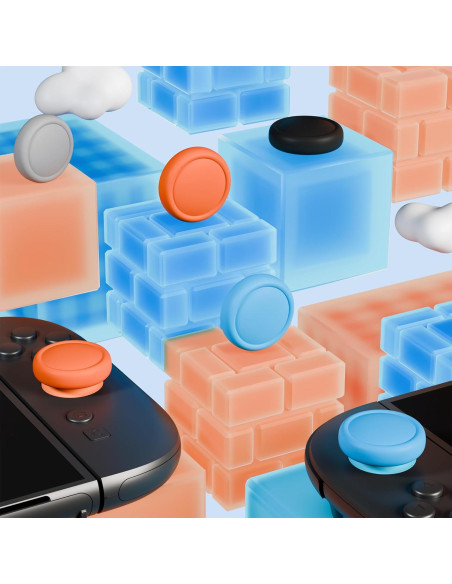 Agarraderas de Pulgar PlayVital para Joycon Nintendo Switch 2 - 8 Piezas Agarraderas de Pulgar PlayVital para Joycon Nintendo Switch 2 - 8 Piezas