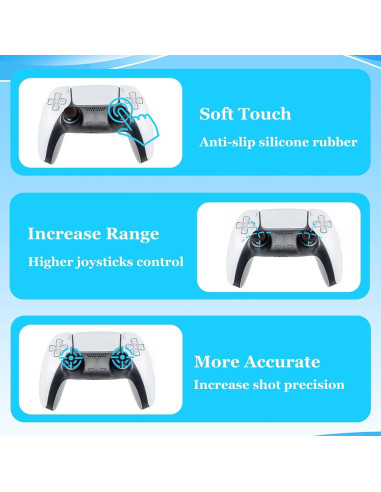 28 Tapas de Joystick Tucnoeu para PS4 y PS5 - Silicona Antideslizante