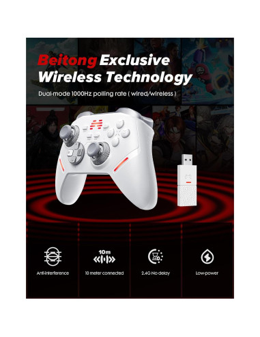 Controlador Inalámbrico BEITONG KP40 para PC, Switch y Android