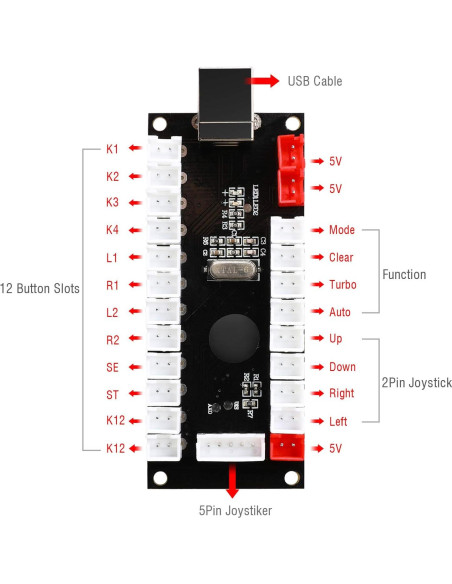 Controlador de Juego USB Easyget FBA 2 Jugadores para PC y Raspberry Pi Controlador de Juego USB Easyget FBA 2 Jugadores para PC y Raspberry Pi