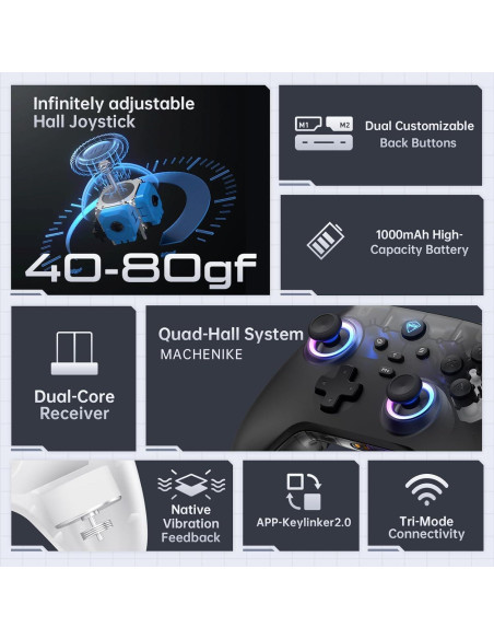 Controlador Bluetooth Machenike G3V2 para PC/Switch/iOS/Android Controlador Bluetooth Machenike G3V2 para PC/Switch/iOS/Android