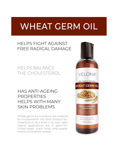 Aceite de Germen de Trigo Velona 118 ml 100% Puro y Natural