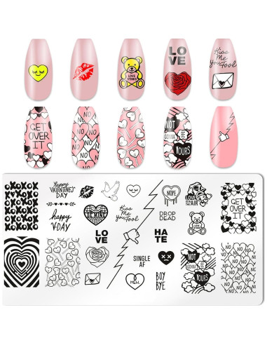 Estampador de Uñas KAAGEE 5 Piezas Corazón DIY Manicura