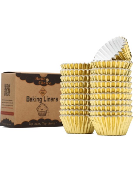 Forros para Cupcakes Mini Dorados Bake Choice 400 Piezas 3.5cm Forros para Cupcakes Mini Dorados Bake Choice 400 Piezas 3.5cm
