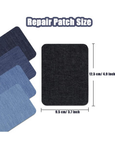 Paquete de 20 Parches de Denim Jremreo 9.5x12.5cm Variedad 2