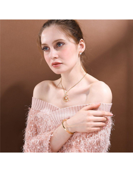 Collar U7 Islámico con Colgante Luna Creciente Baño Oro 18K Collar U7 Islámico con Colgante Luna Creciente Baño Oro 18K