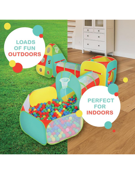 Carpa de Juego Kiddzery 5 Piezas con Piscina de Pelotas Carpa de Juego Kiddzery 5 Piezas con Piscina de Pelotas