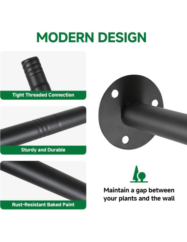 Soporte para Plantas Colgantes Uoveya 80 cm Negro Metal