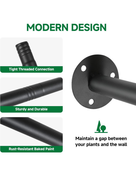 Soporte para Plantas Colgantes Uoveya 80 cm Negro Metal Soporte para Plantas Colgantes Uoveya 80 cm Negro Metal