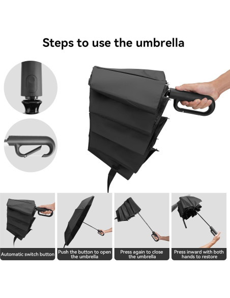 Paraguas Plegable Invertido Cooloutdoors 116 cm Impermeable Paraguas Plegable Invertido Cooloutdoors 116 cm Impermeable