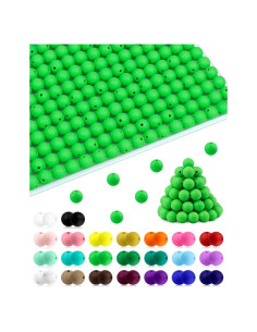 Perlas de Silicona FIVEIZERO 180 Piezas 9mm Verde Manzana
