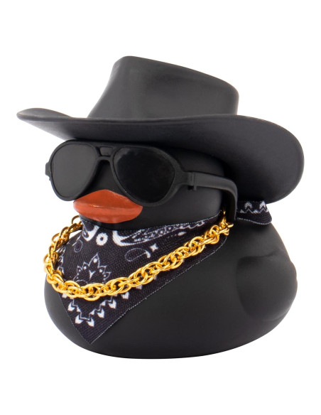 Patito de Goma Decorativo Wonuu con Sombrero y Gafas - Negro Patito de Goma Decorativo Wonuu con Sombrero y Gafas - Negro
