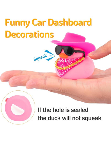 Patito de Goma Decorativo Wonuu con Sombrero y Gafas - Negro