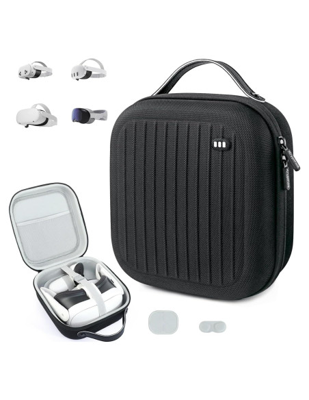 Funda Dura Krypthos para Meta Quest 3S/3/2 y Vision Pro - Negro Funda Dura Krypthos para Meta Quest 3S/3/2 y Vision Pro - Negro