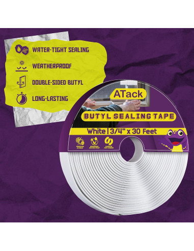 Cinta de sellado de butilo ATack 19mm x 9m a prueba de fugas